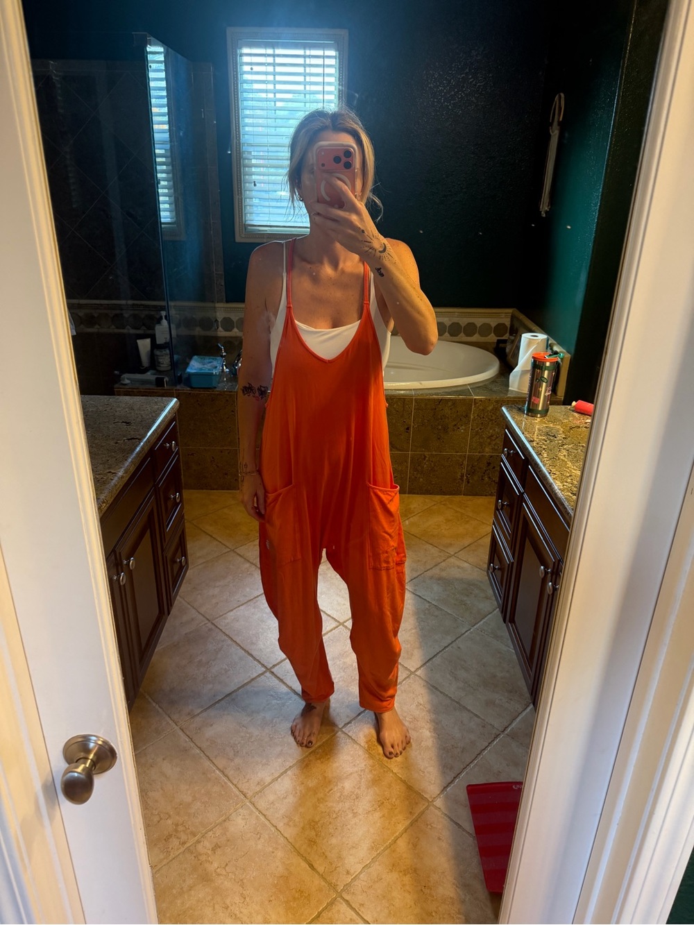 FP Movement by Free People Hot Shot Onesie Coral size XS - Picture 3 of 5